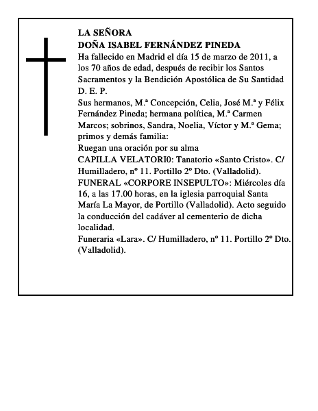 Doña Isabel Fernández Pineda