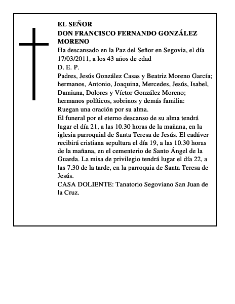 Don Francisco Fernando González Moreno
