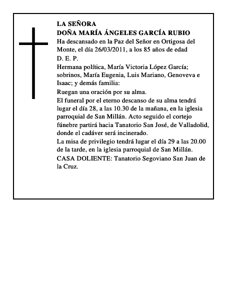 Doña María Ángeles García Rubio