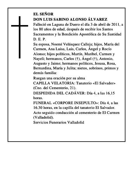 Don Luis Sabino Alonso Álvarez