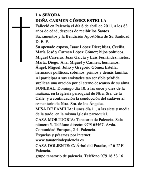 Doña Carmen Gómez Estella