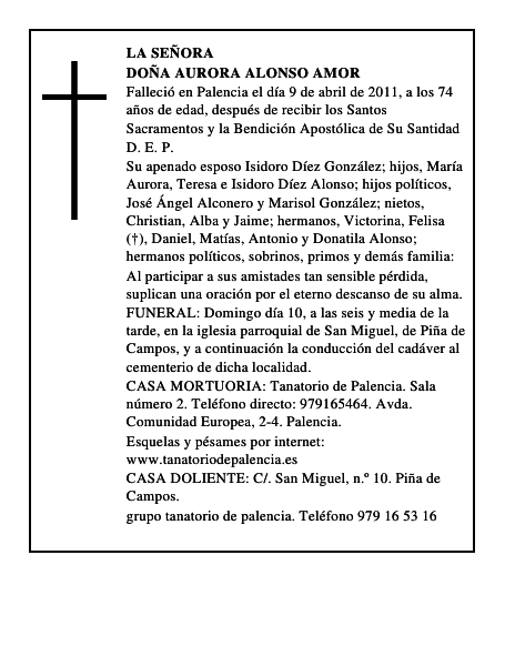 Doña Aurora Alonso Amor