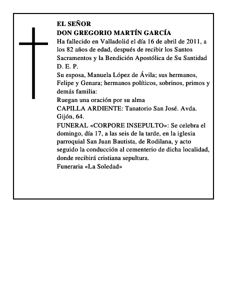 Don Gregorio Martín García