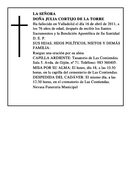 Doña Julia Cortijo de la Torre