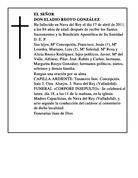 Don Eladio Reoyo González