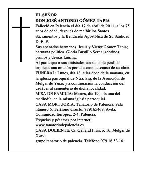 Don José Antonio Gómez Tapia