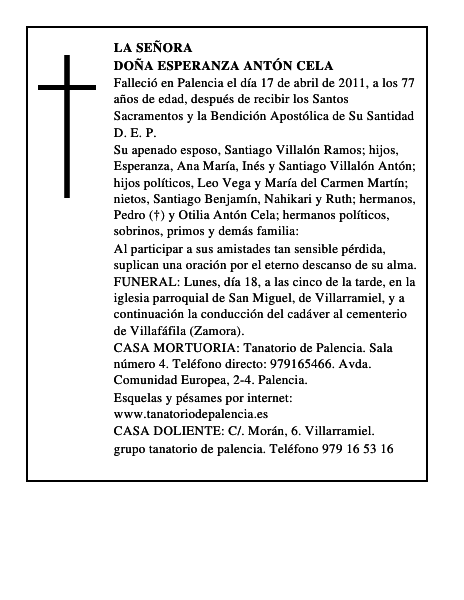 Doña Esperanza Antón Cela