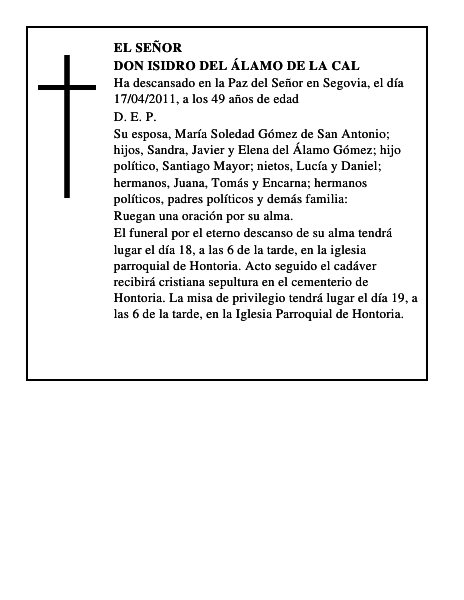 Don Isidro del Álamo de la Cal