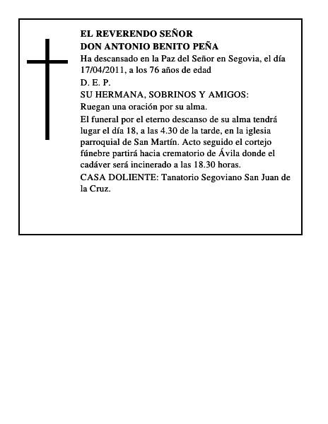 Don Antonio Benito Peña
