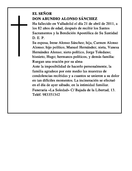 Don Abundio Alonso Sánchez