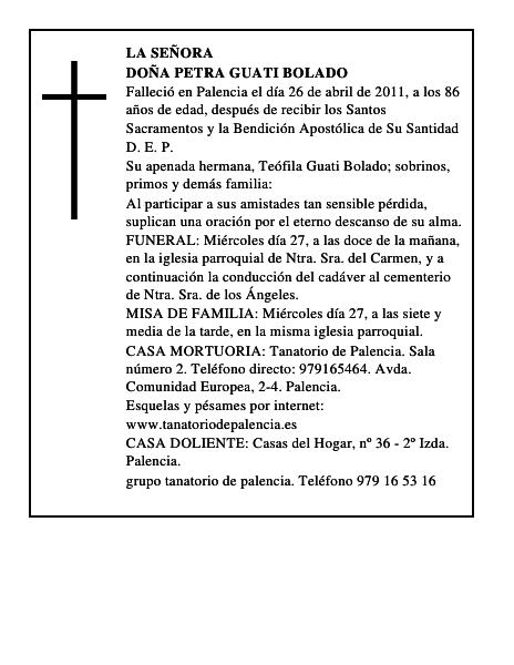 Doña Petra Guati Bolado
