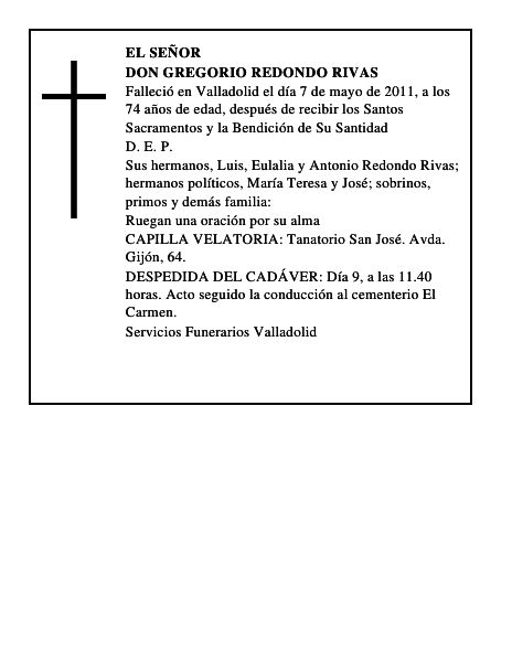 Don Gregorio Redondo Rivas