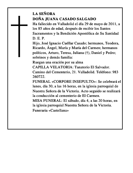 Doña Juana Casado Salgado