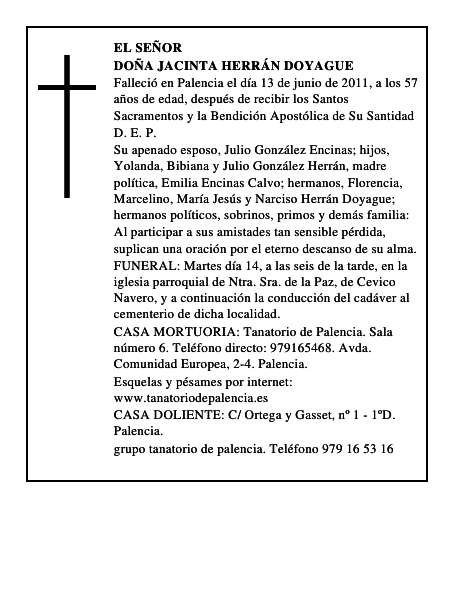 Doña Jacinta Herrán Doyague