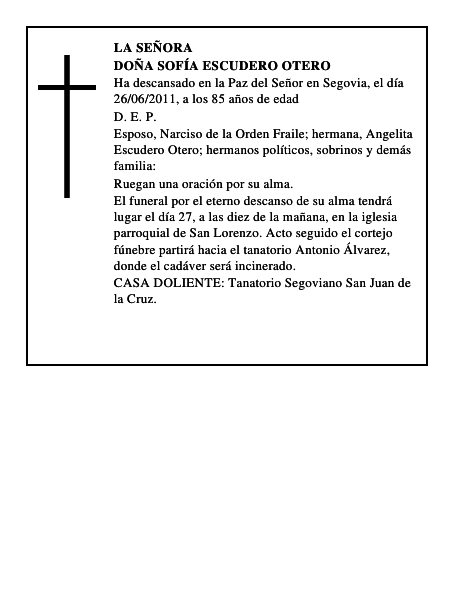 Doña Sofía Escudero Otero