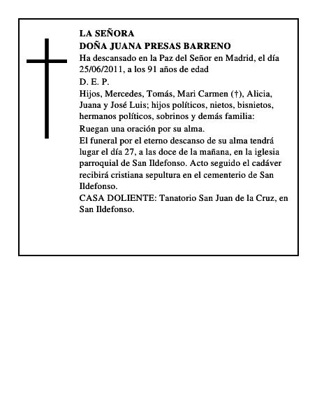 Doña Juana Presas Barreno