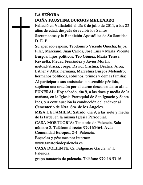 Doña Faustina Burgos Melendro
