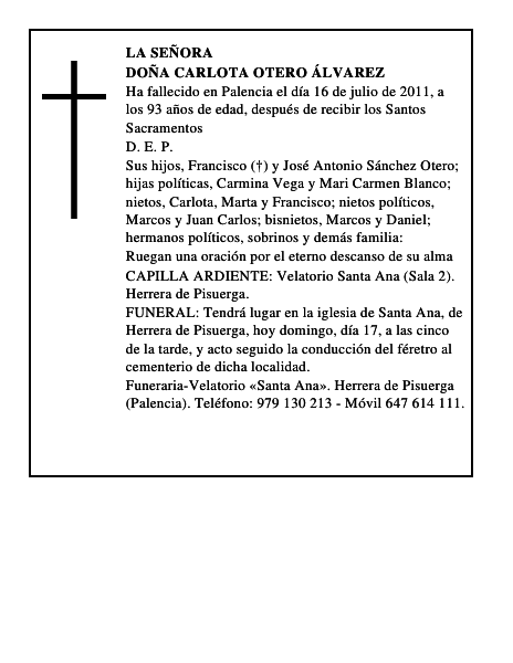 Doña Carlota Otero Álvarez