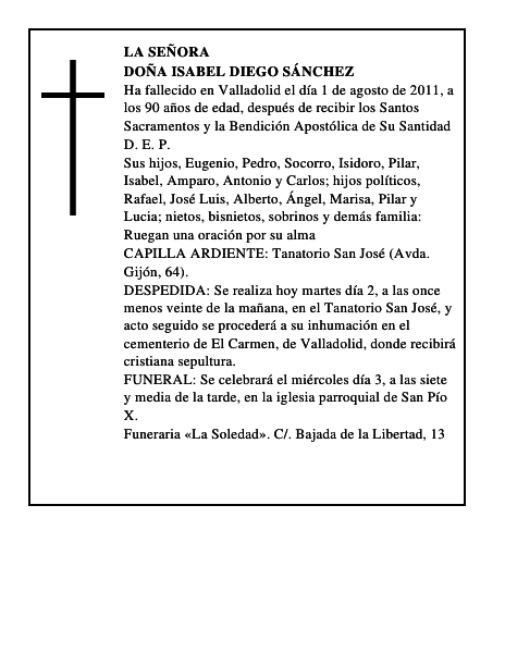 Doña Isabel Diego Sánchez