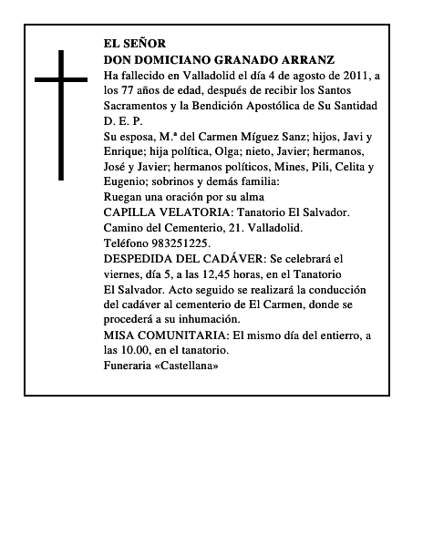 Don Domiciano Granado Arranz