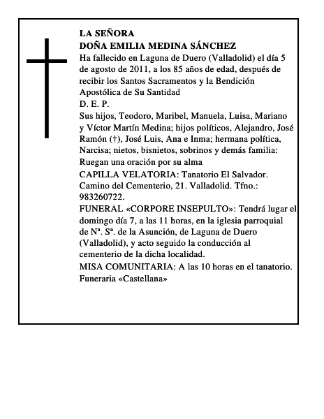 Doña Emilia Medina Sánchez