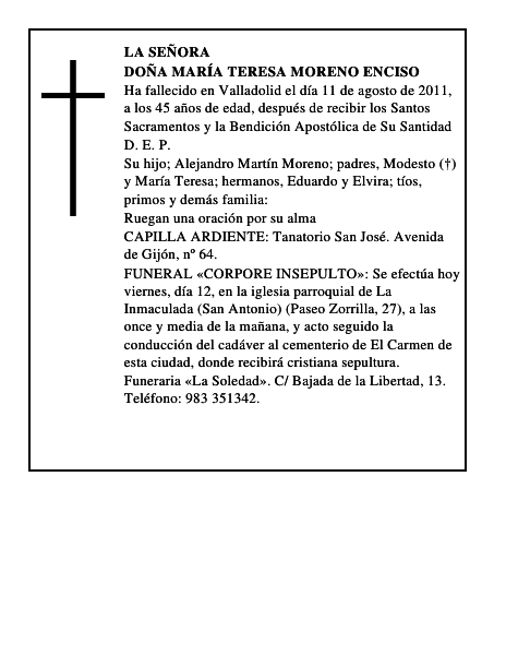 Doña María Teresa Moreno Enciso