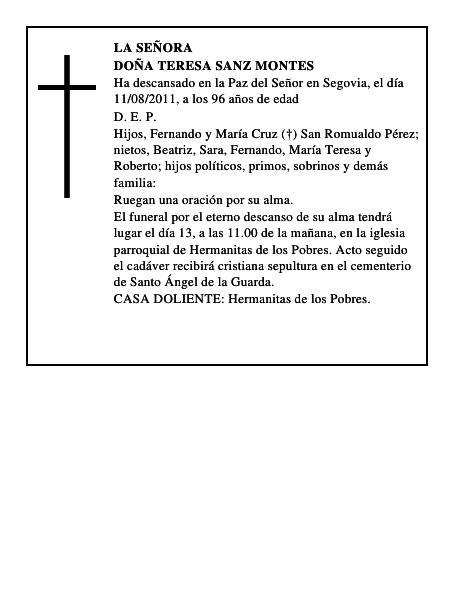 Doña Teresa Sanz Montes