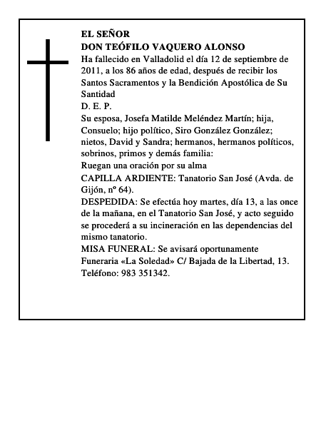 Don Teófilo Vaquero Alonso