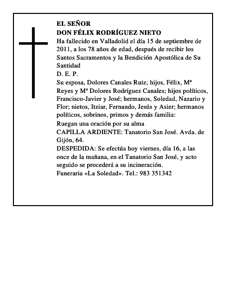 Don Félix Rodríguez Nieto