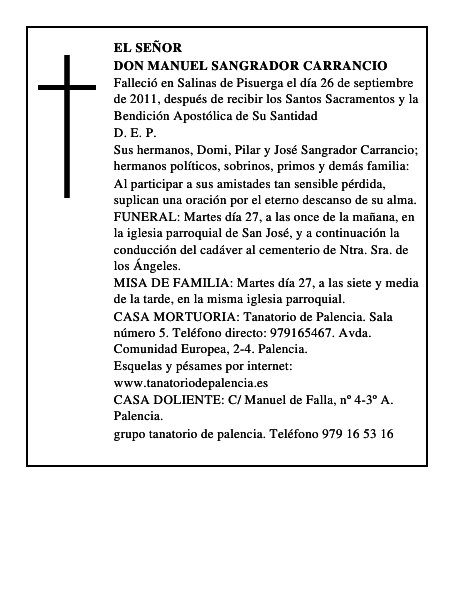 Don Manuel Sangrador Carrancio