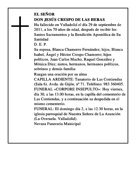 Don Jesús Crespo de las Heras