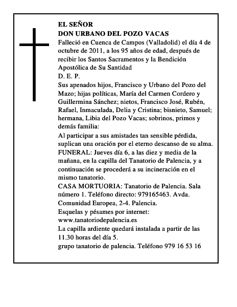 Don Urbano del Pozo Vacas
