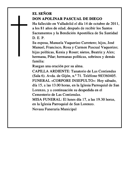Don Apolinar Pascual de Diego