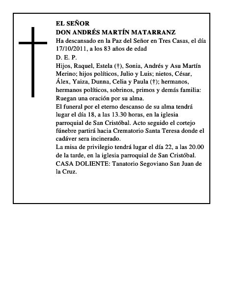 Don Andrés Martín Matarranz