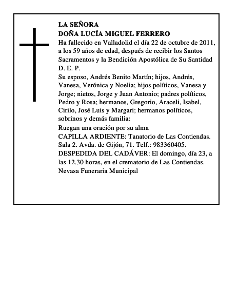 Doña Lucía Miguel Ferrero