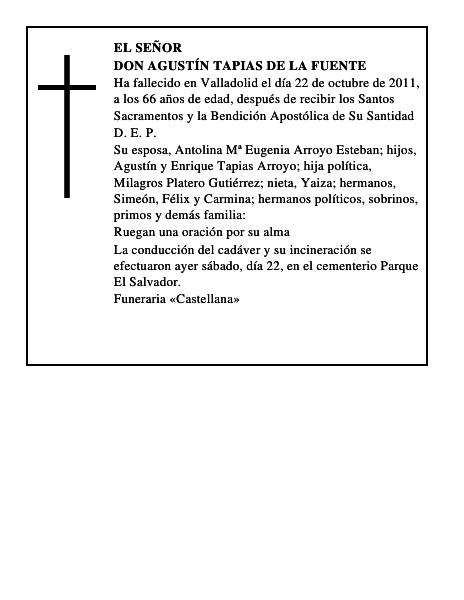 Don Agustín Tapias de la Fuente