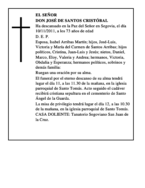 Don José de Santos Cristóbal