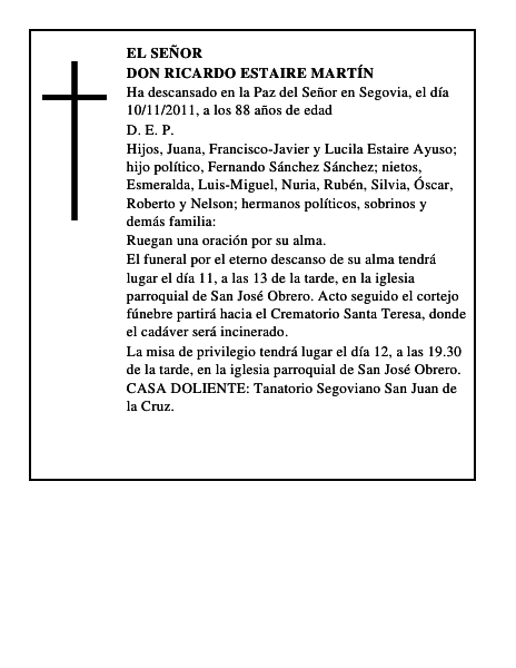 Don Ricardo Estaire Martín