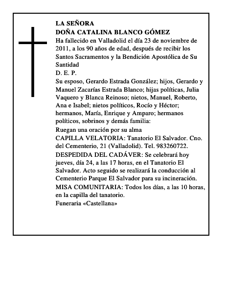 Doña Catalina Blanco Gómez