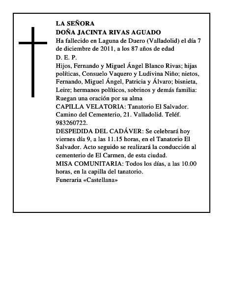 Doña Jacinta Rivas Aguado