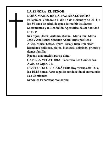Doña María de la Paz Abalo Seijo