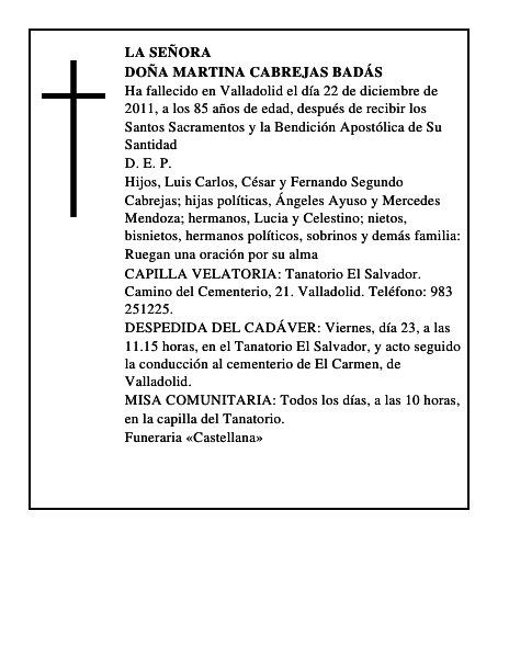 Doña Martina Cabrejas Badás