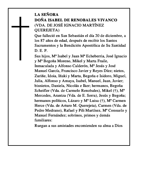 Doña Isabel de Renobales Vivanco