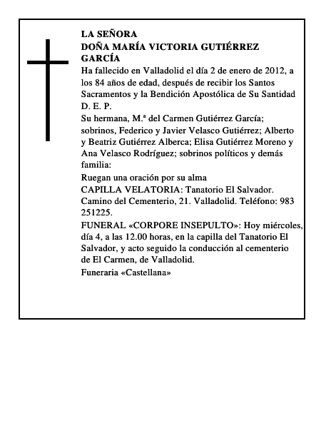 Doña María Victoria Gutiérrez García