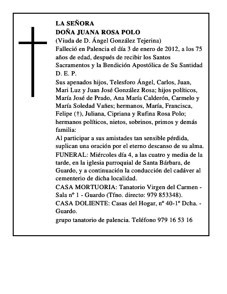 Doña Juana Rosa Polo