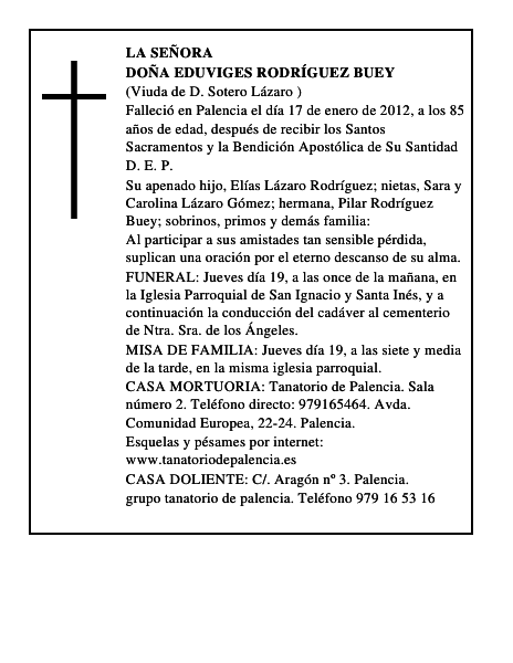 Doña Eduviges Rodríguez Buey
