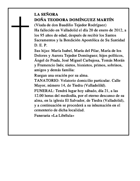 Doña Teodora Domínguez Martín