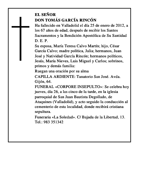 Don Tomás García Rincón