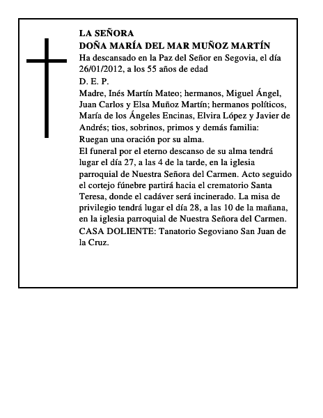 Doña María del Mar Muñoz Martín