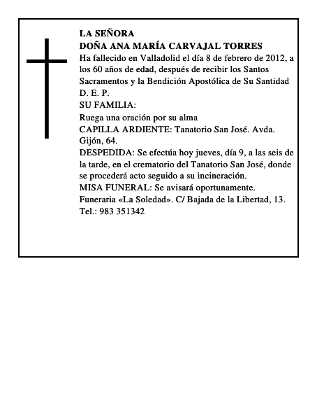 Doña Ana María Carvajal Torres